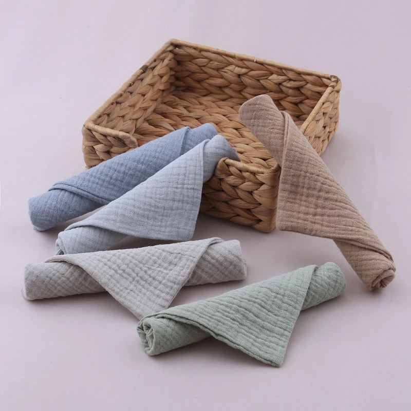 5PCS Soft Absorbent Gauze Cotton Baby Towels Wipe Face - detail view