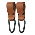 2Pcs Leather Cart Hooks Baby Stroller Hook PU