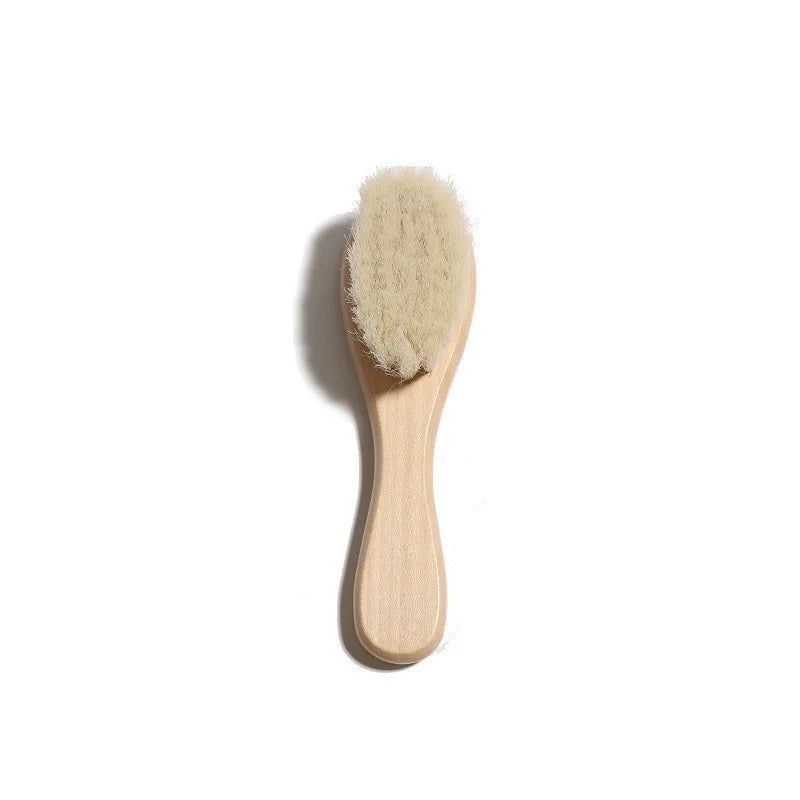 1 2 3PCS Newborn Wool Baby Wooden Brush Comb Newborn