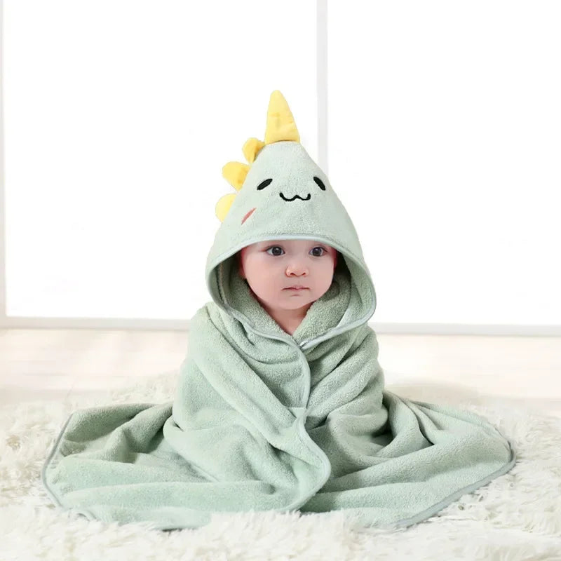 Cartoon Baby Bath Towel Infant Soft Bathrobe Hooded - feature close-up