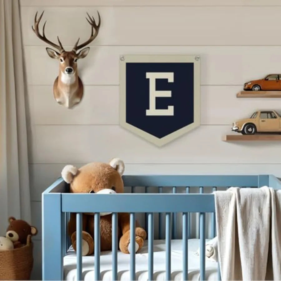 Toddler Boys Room Decor Name Pennant Flag Banner - lifestyle in-use