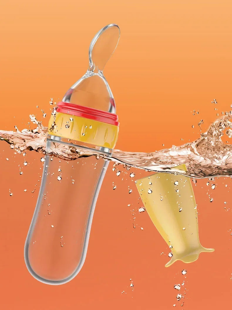 Safe Useful Silicone Baby Bottle Spoon Food Supplement