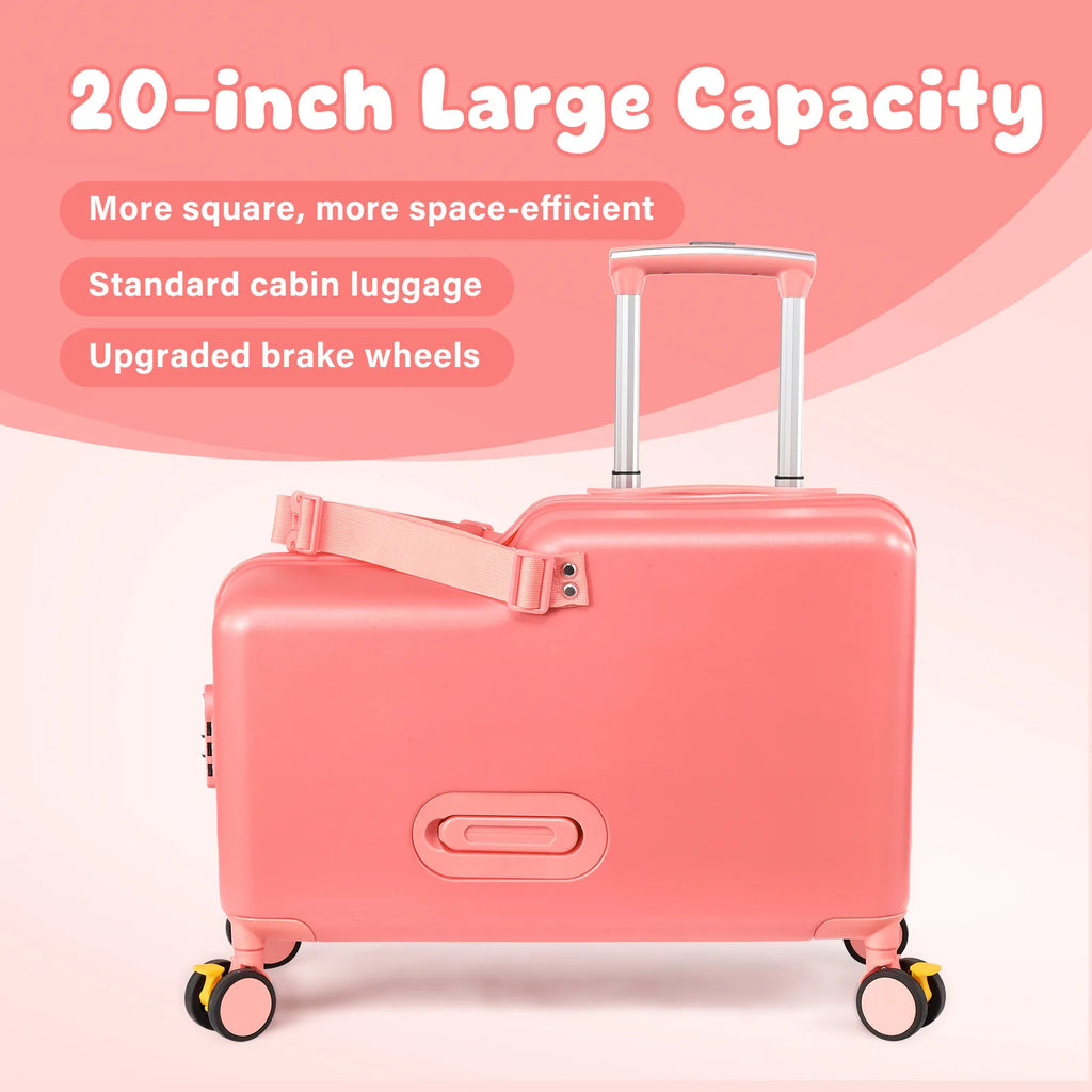 Kids Ride Suitcase Childrens Travel Suitcase 20 Inch