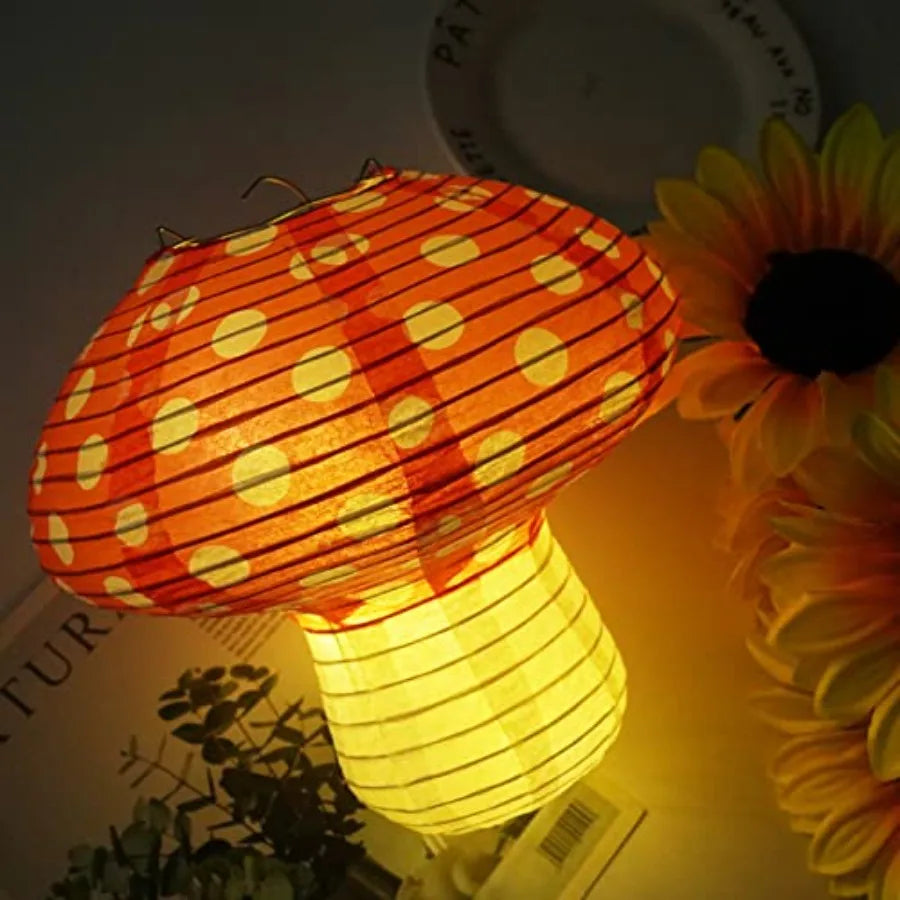 3Pcs Mushroom Paper Lanterns - set overview