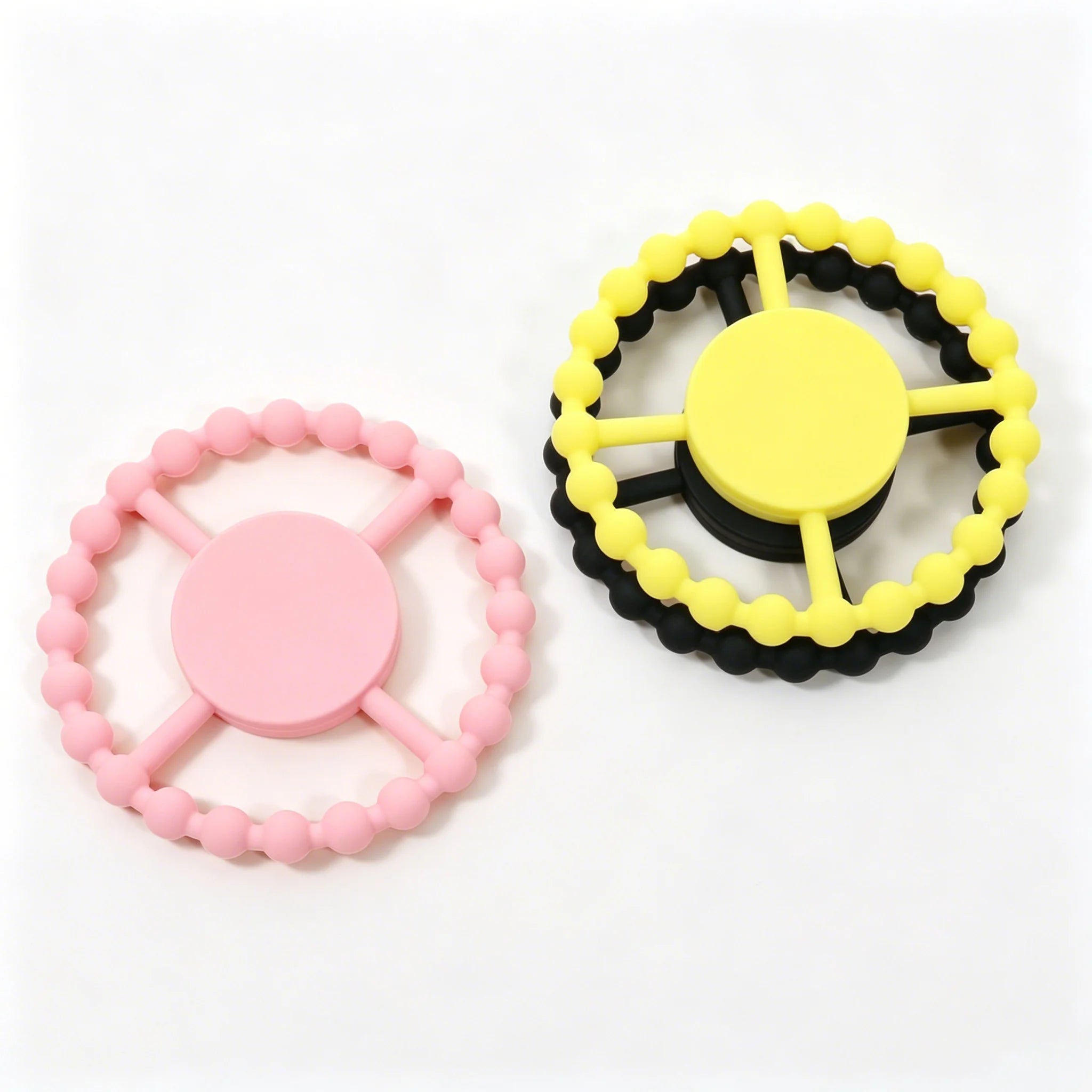 3 Pack Baby Teething Toy Steering Wheel Silicone - material close-up