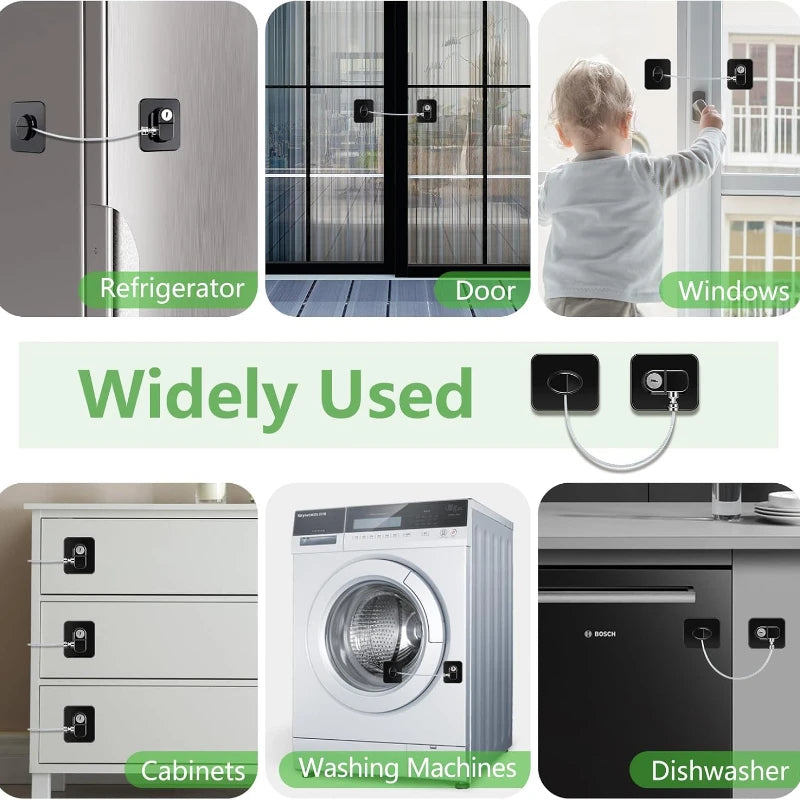 2 4 6Pcs Fridge Cabinet Locks Kids Keys Self Adhesive