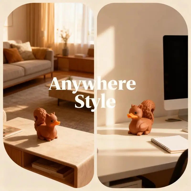 1Pc Cozy Squirrel Duck Animal Figurine - front view