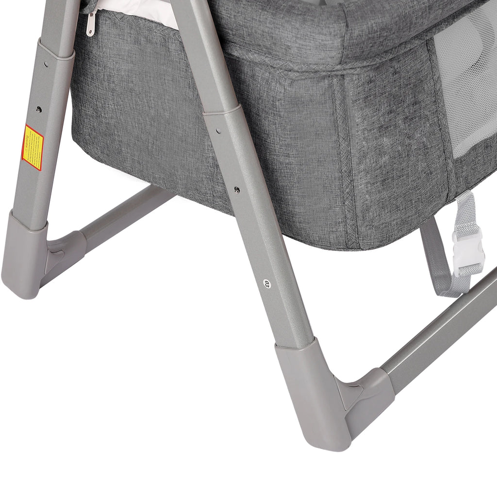 Gray/Khaki Electric Cradle Baby Swing Bed