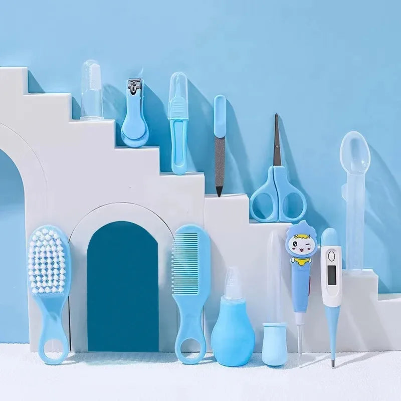 12 PCs Baby Care Kit Kids Hair Nail Healthcare - top-down view
