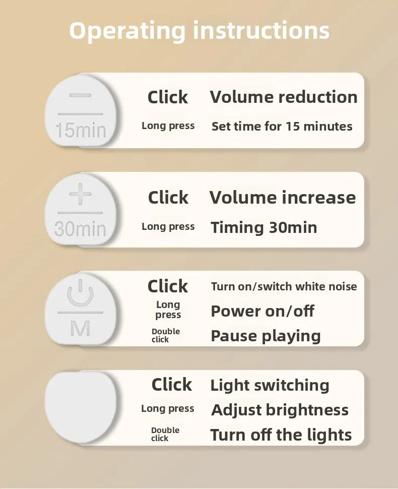 RGB Sleep White Noise Machine Soothing Sound Touchable