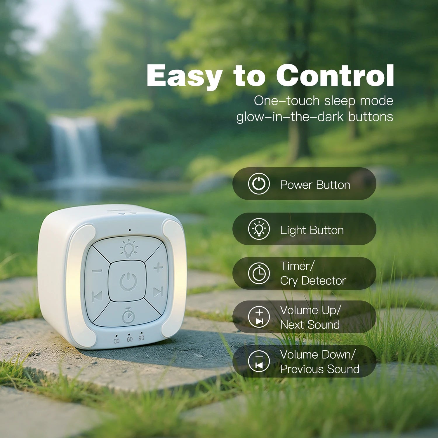 Portable Baby White Noise Machine with Cry Detection - detail view