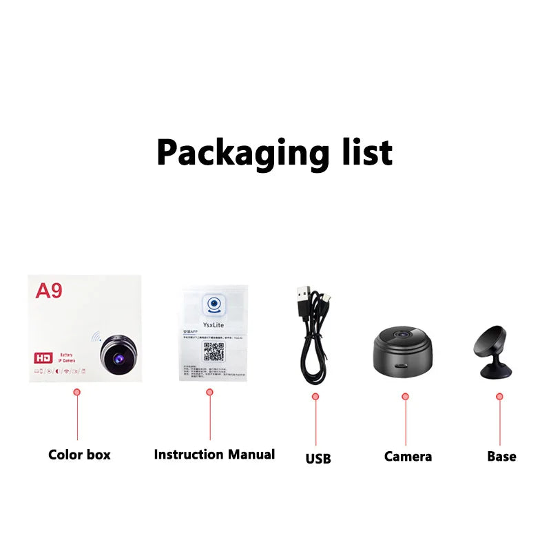 1080P HD Mini WiFi Camera Baby Monitor Indoor Safety