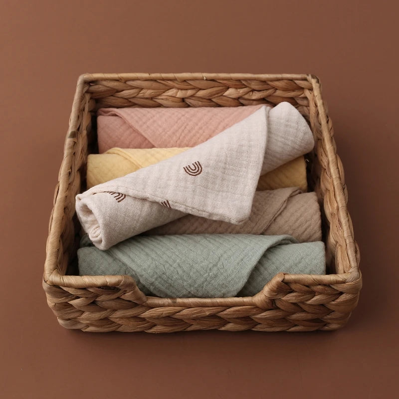 5pcs Set Square Cotton Baby Face Towel Handkerchief