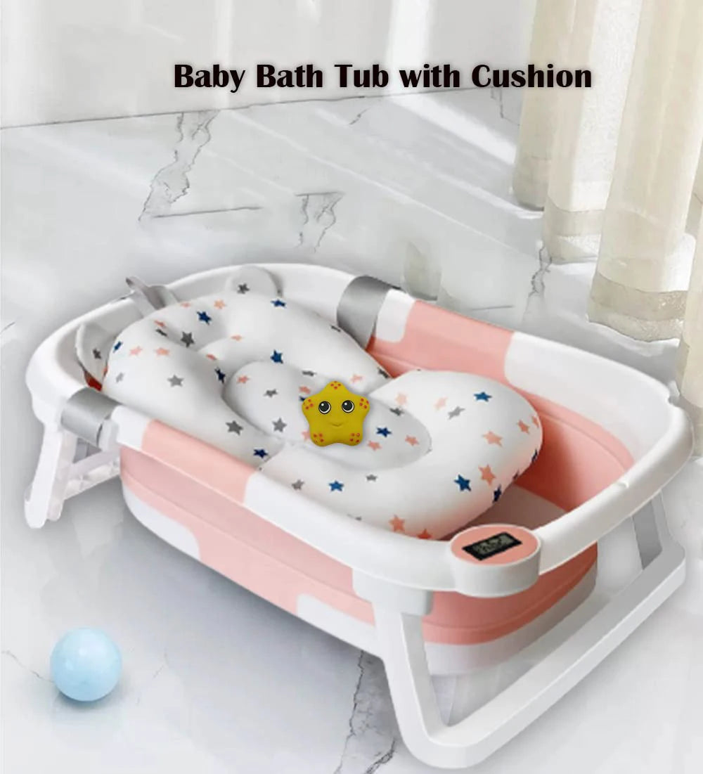 Foldable Baby Bath Tub Bath Cushion Infant Tub - lifestyle in-use