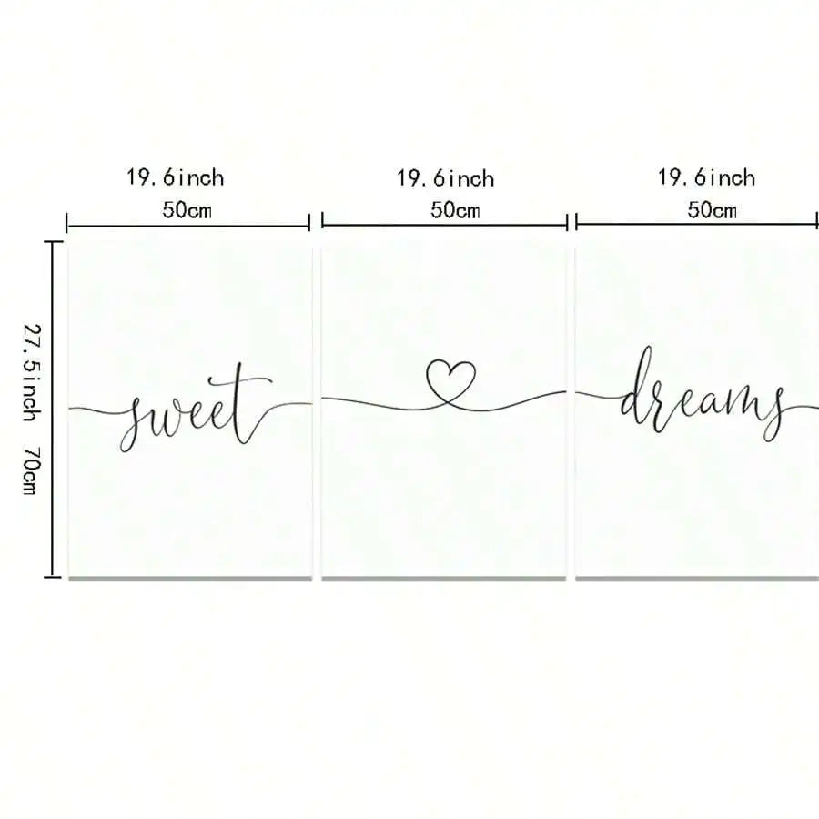 3pcs Sweet Dream Themed Canvas Wall Art - detail view