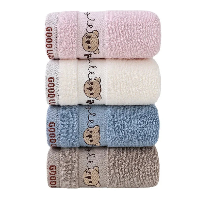 Baby Towels Cotton Bath Towel Face Washcloth Cute - lifestyle in-use