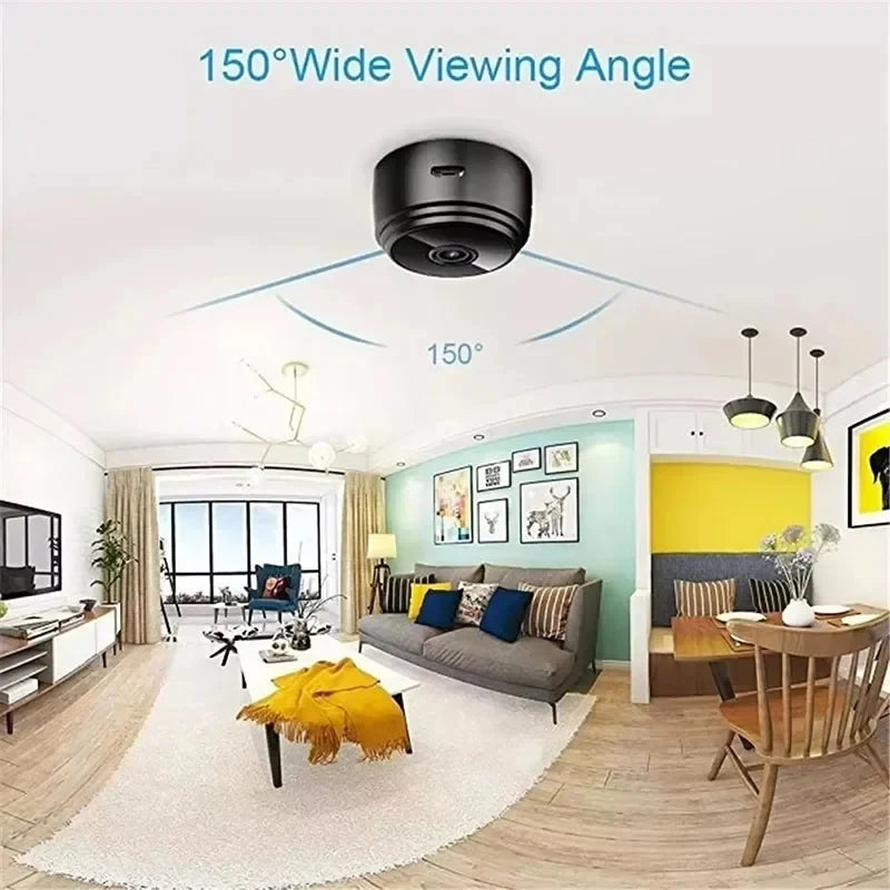 1080P HD Mini WiFi Camera Baby Monitor Indoor Safety - side angle