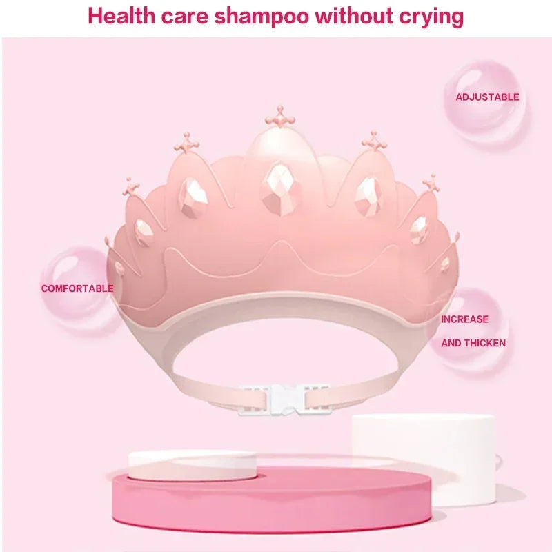 Children Shampoo Cap Adjustable Size Crown Baby Shower - detail view