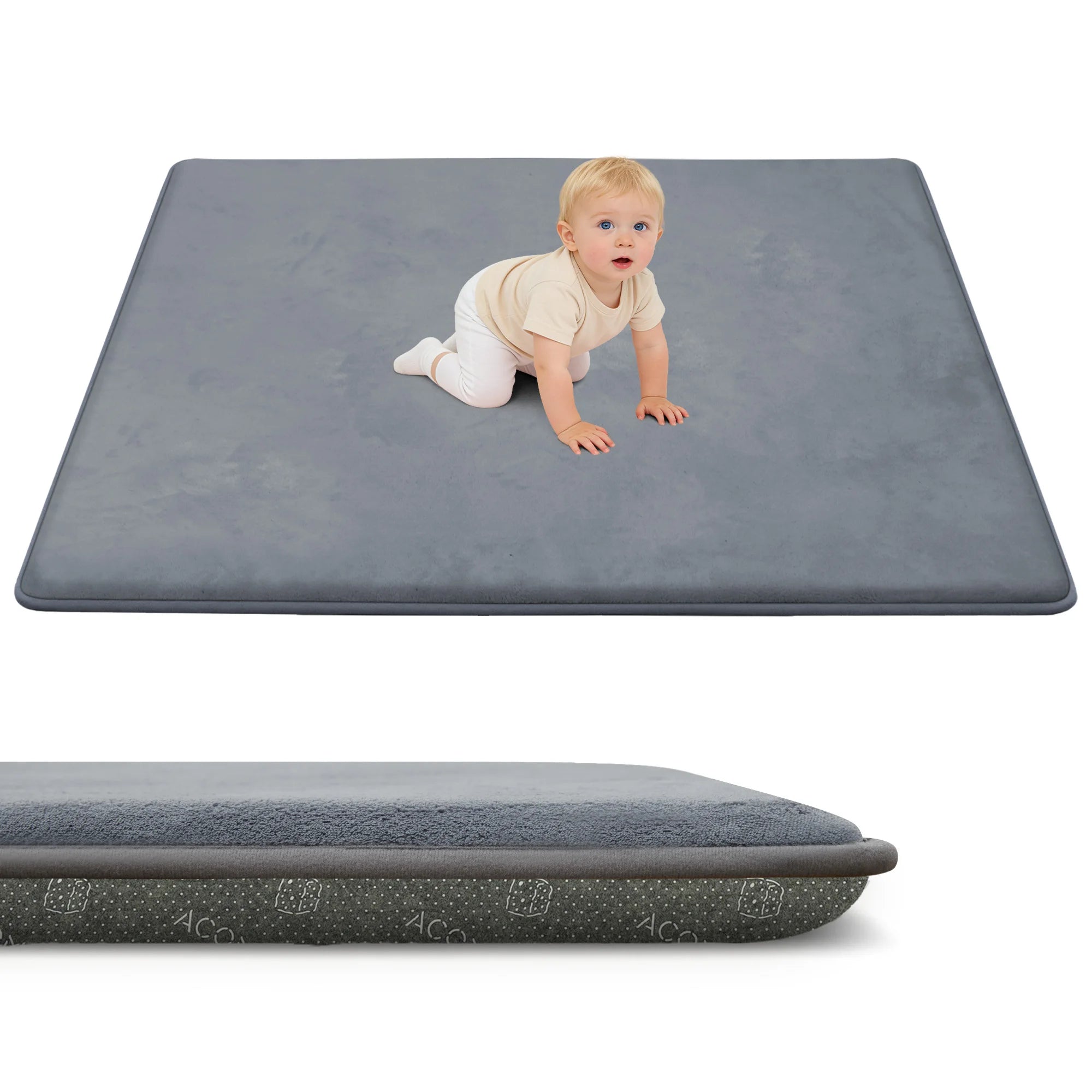 2cm Thick Baby Play Mat Tummy Time Memory Foam Carpet - front view