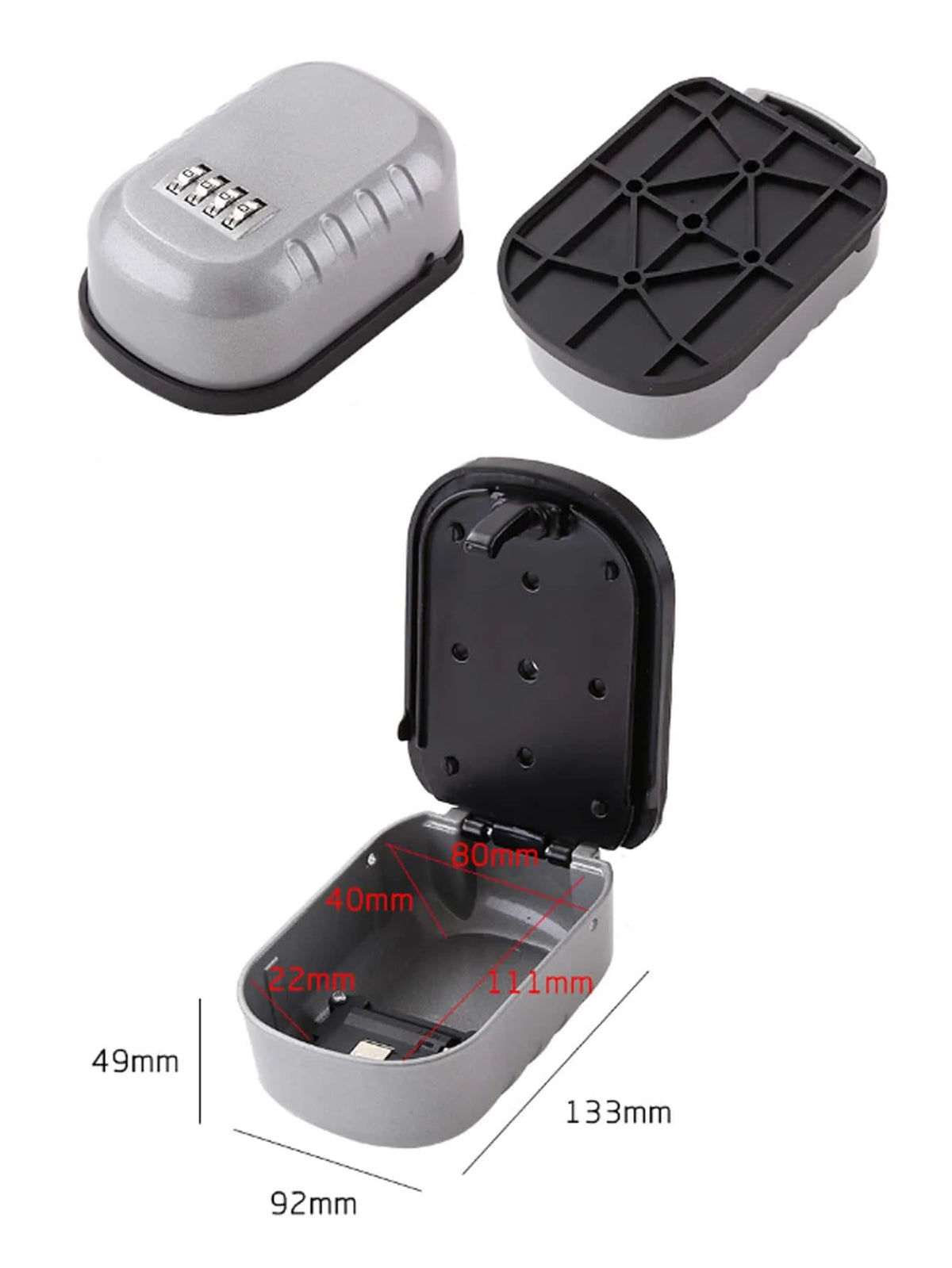 1 Aluminum Alloy Safe, Modern Wall Mounted Household Safety Lock Box - feature close-up