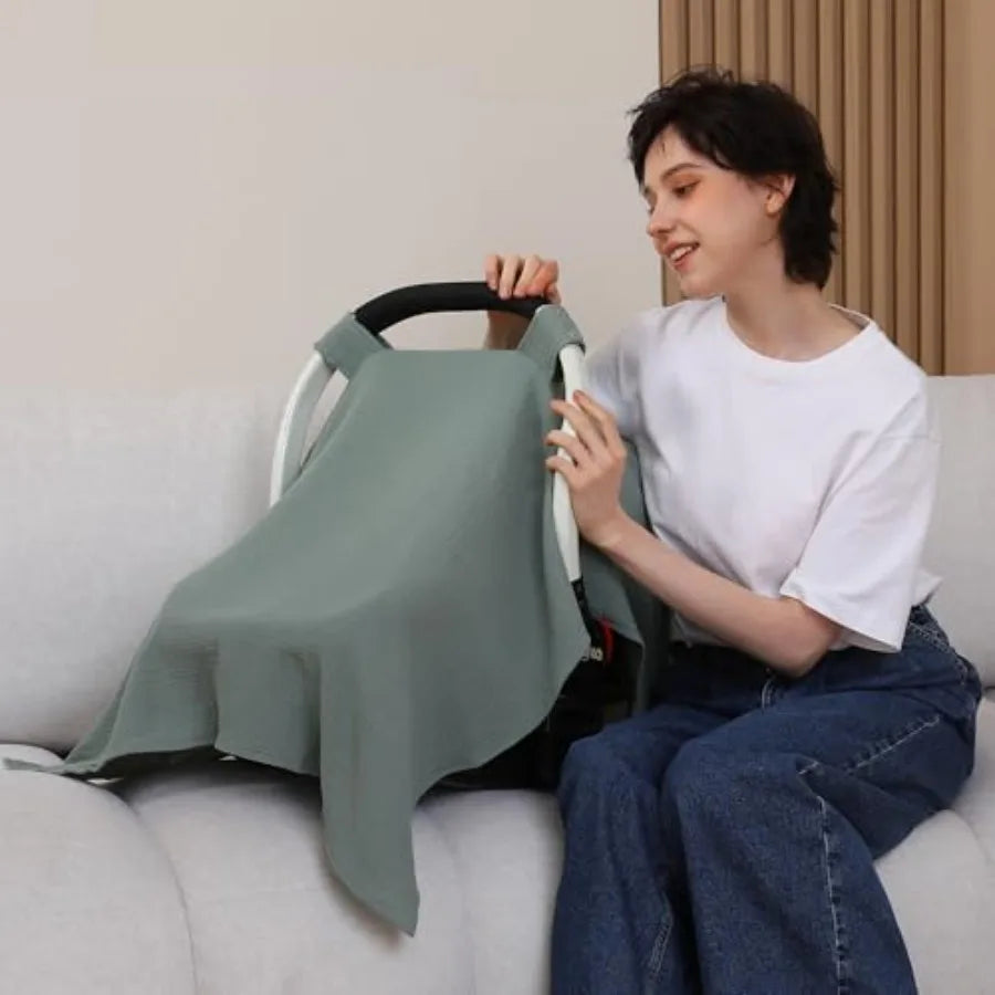 100% Muslin Cotton Car Seat Cover Baby - set overview