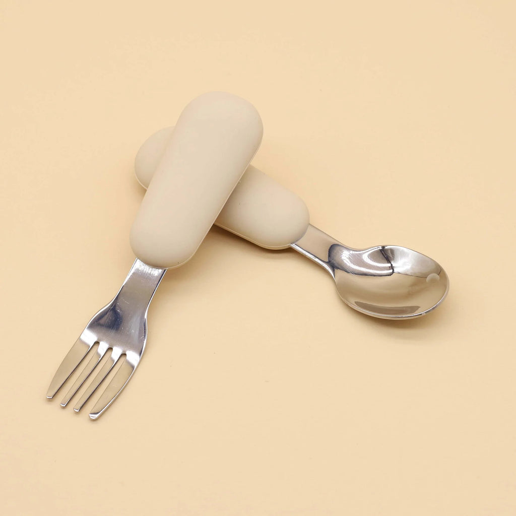 Silicone stainless steel spoon fork food grade 304