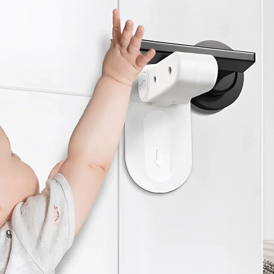 Universal Door Lever Lock Anti-Open Child Baby Safety - top-down view