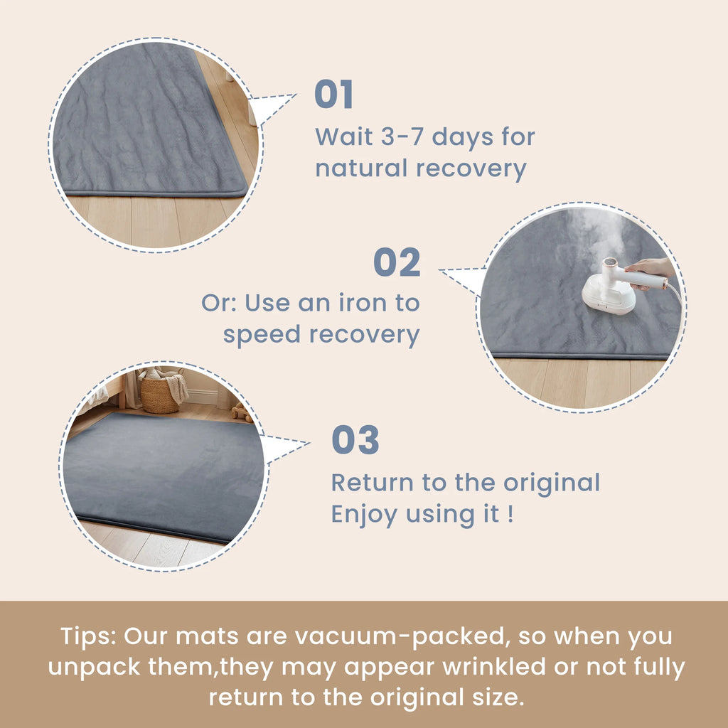 2cm Thick Baby Play Mat Tummy Time Memory Foam Carpet - detail view