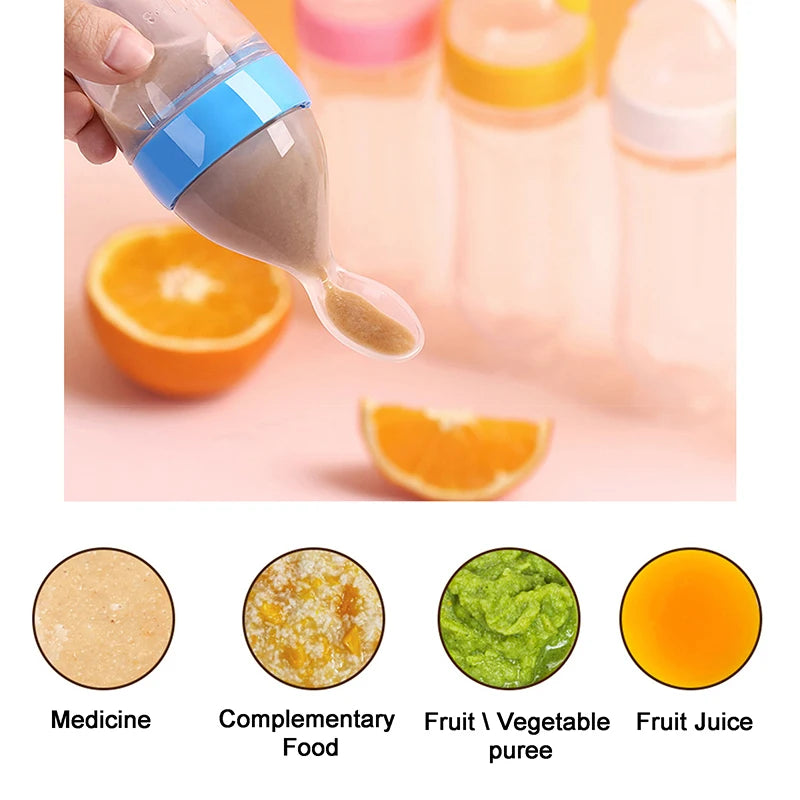 Squeezing Feeding Bottle Silicone Newborn Baby Training - feature close-up