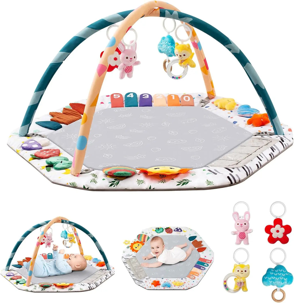 Baby Play Gym Mat 6 Development Zones Tummy Time - lifestyle in-use