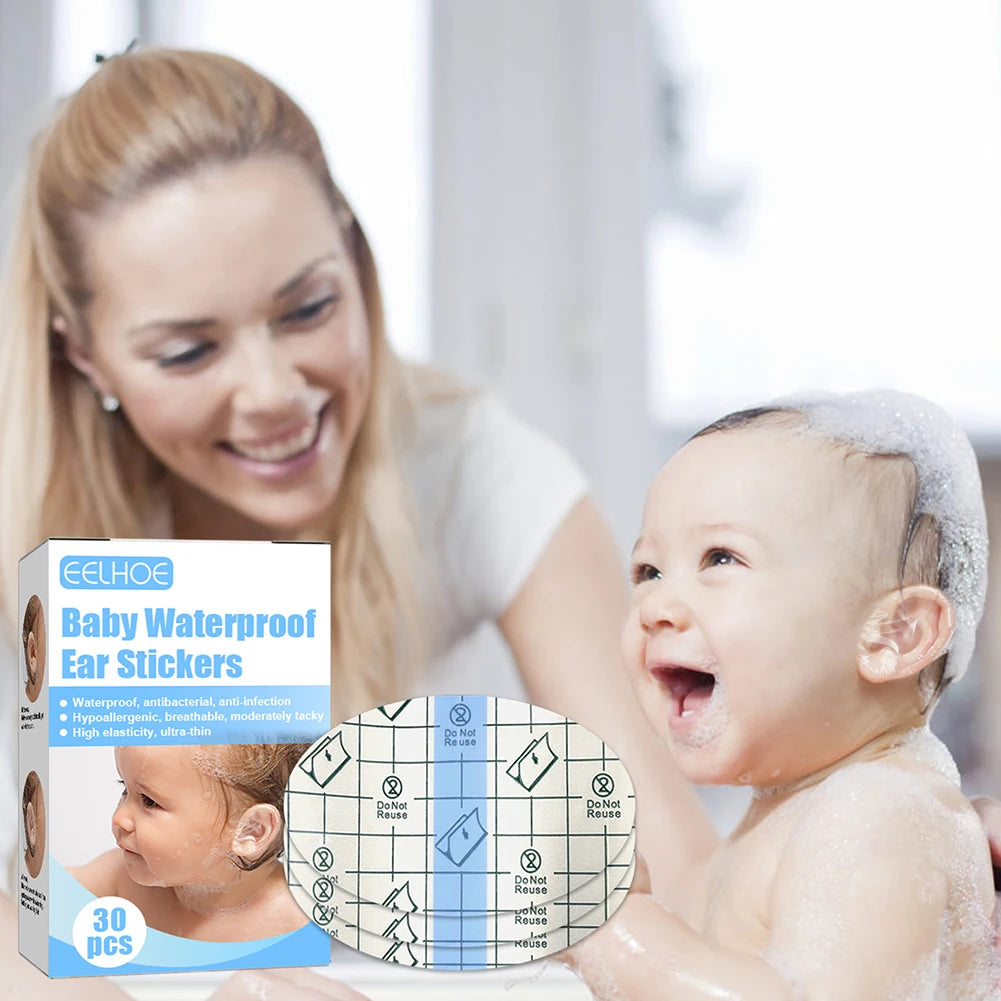 30pcs Baby Waterproof Ear Stickers Swimming Infant - packaging view
