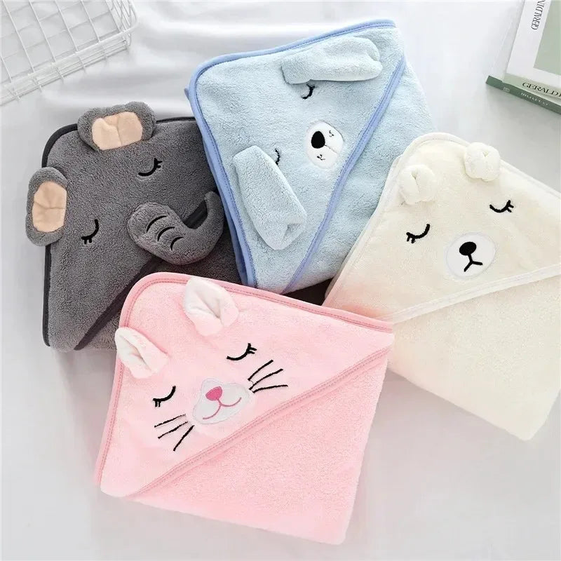 80 80cm Cartoon Baby Bath Towel Body Hooded Polyester - feature close-up