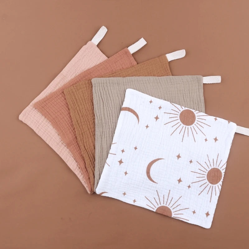 5PCS Soft Absorbent Gauze Cotton Baby Towels Wipe Face