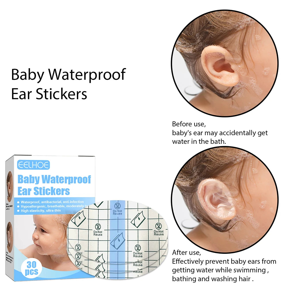 30pcs Baby Waterproof Ear Stickers Swimming Infant