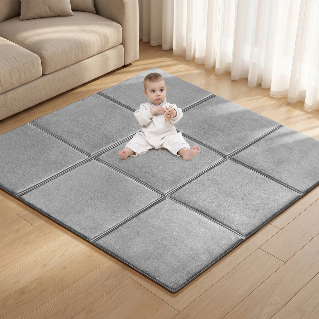 Goyuu Foldable Baby Play Mat for Floor, 50x50 Inch - front view