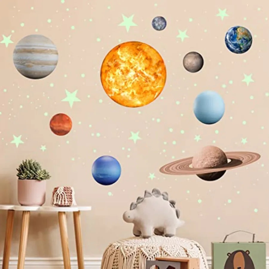 Glow in The Dark Stars Solar System Wall Stickers - packaging view