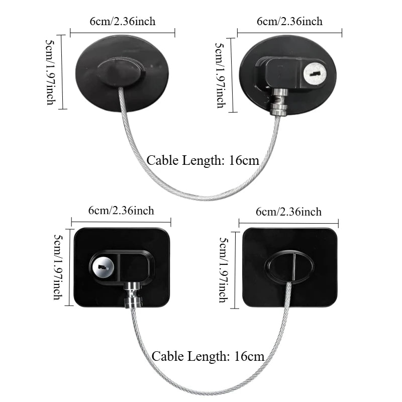 2 4 6Pcs Fridge Cabinet Locks Kids Keys Self Adhesive - material close-up