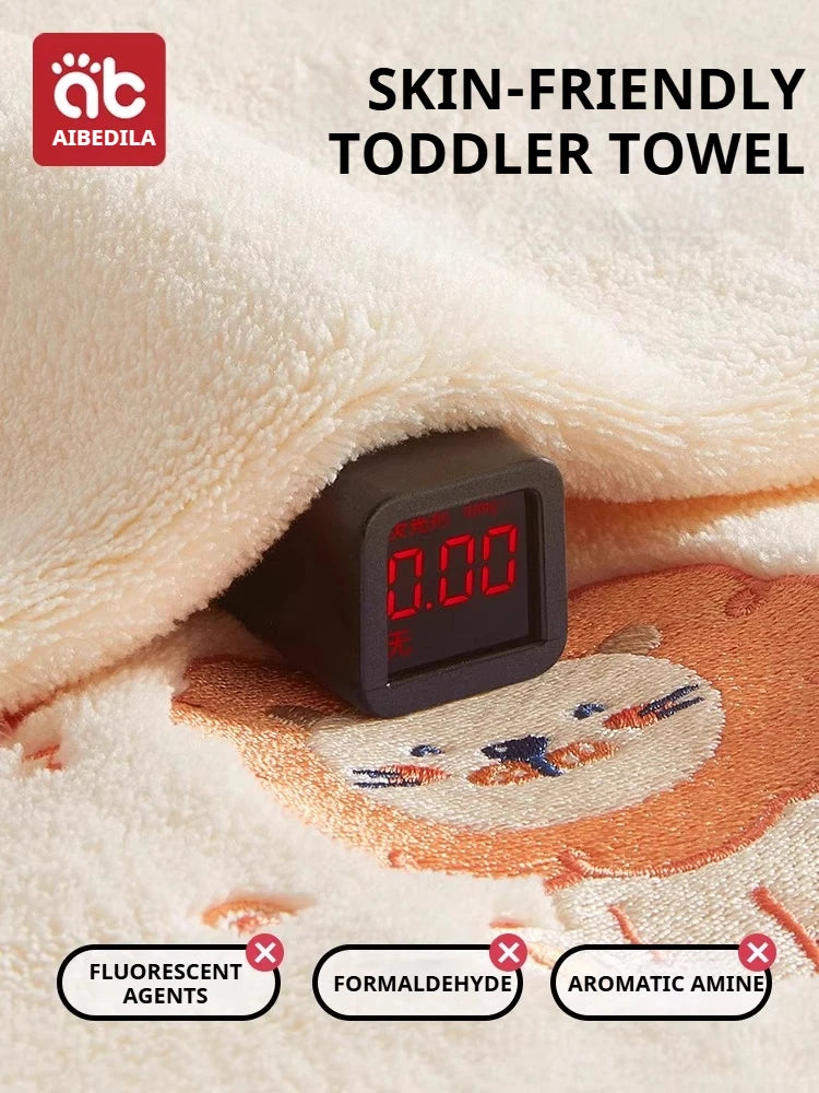 AIBEDILA Toddler Coral Velvet Bathrobe Soft - side angle