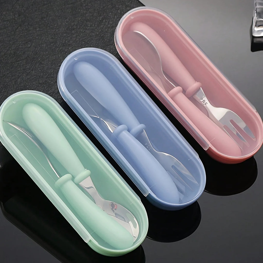 1set(3pcs) 304 Stainless Steel Spoon Fork Set With Box - feature close-up