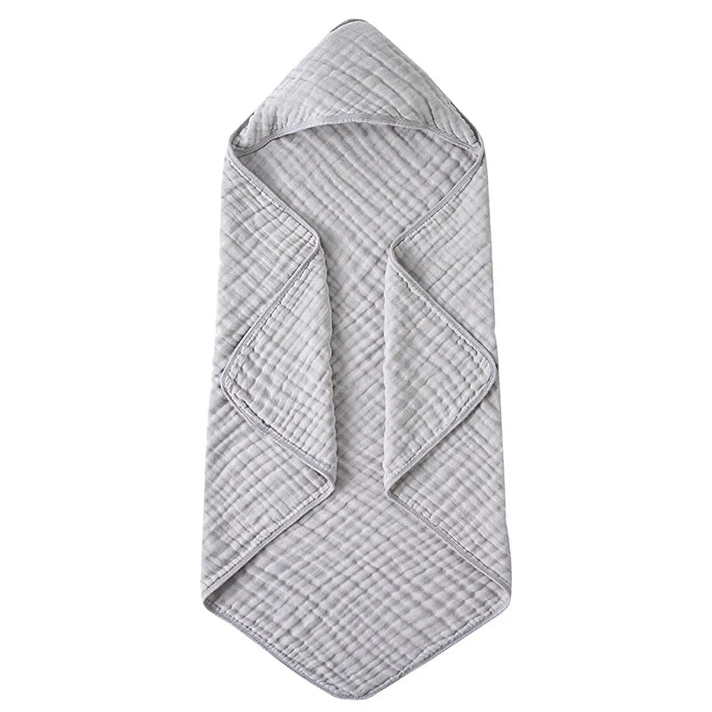 Solid Color 6-Layer Muslin Cotton Baby Bath Swaddle Blanket - front view