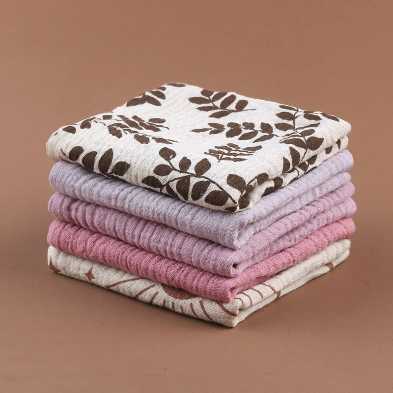5PCS Soft Absorbent Gauze Cotton Baby Towels Wipe Face - feature close-up