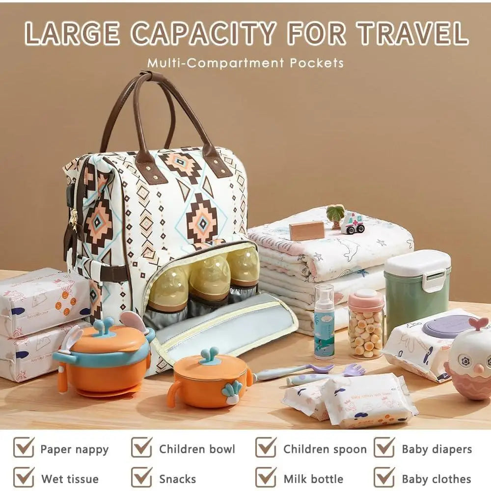 Wrangler style unisex diaper backpack spacious baby bag - lifestyle in-use