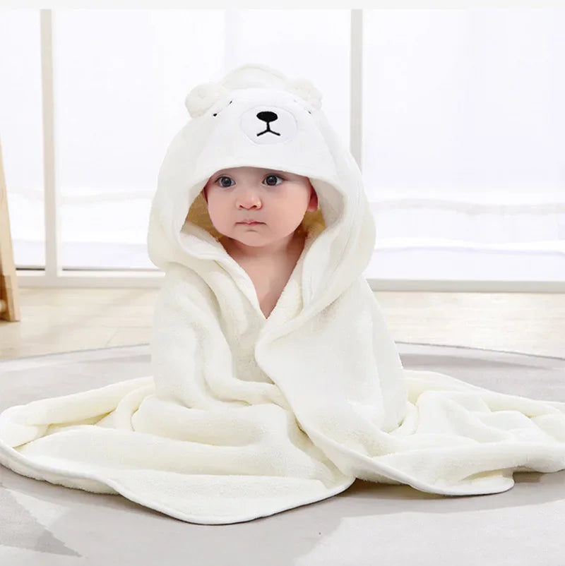 Cartoon Animal Baby Bath Towels Soft Newborn Hooded