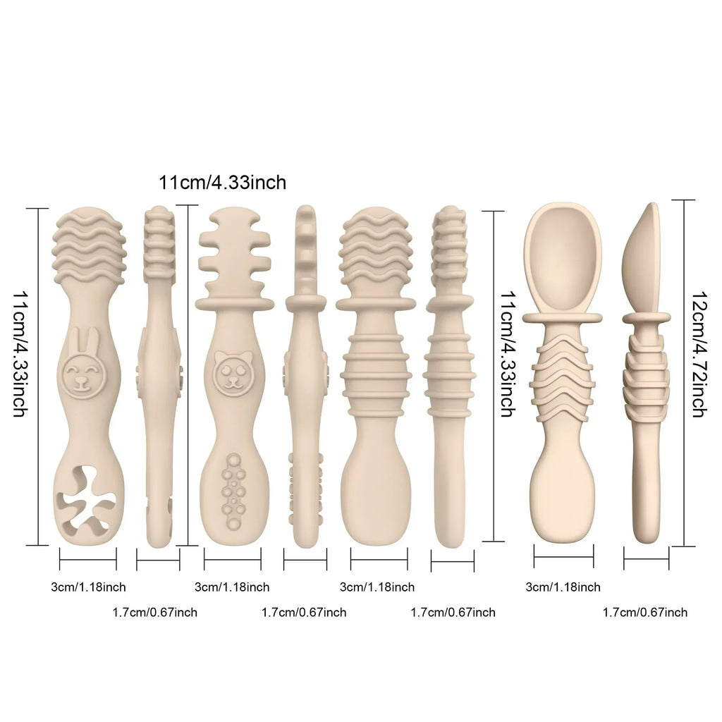4pcs silicone baby food spoon - lifestyle in-use