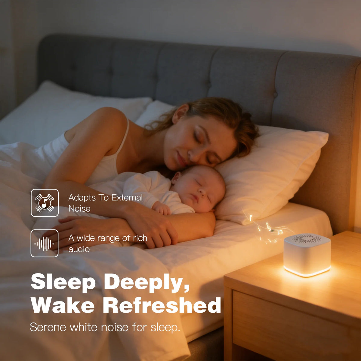 Baby White Noise Machine Smart Cry Detection - feature close-up