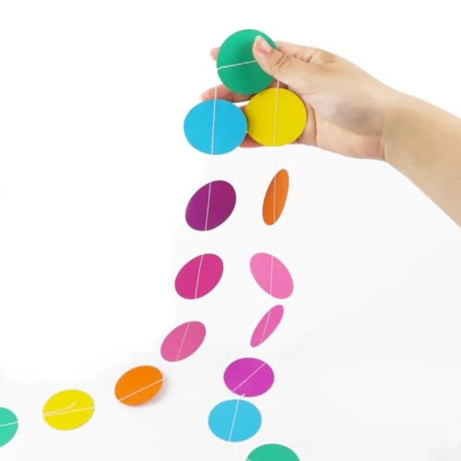 5pcs Colorful Paper Garland Party Decorations Circle - feature close-up