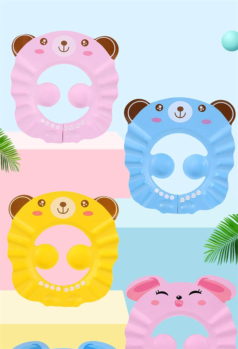 Baby Shower Soft Cap Adjustable Hair Wash Hat Kids Ear