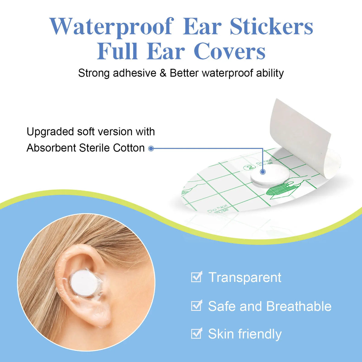 60Pcs Baby Shower Ear Stickers Newborn Baby Shower