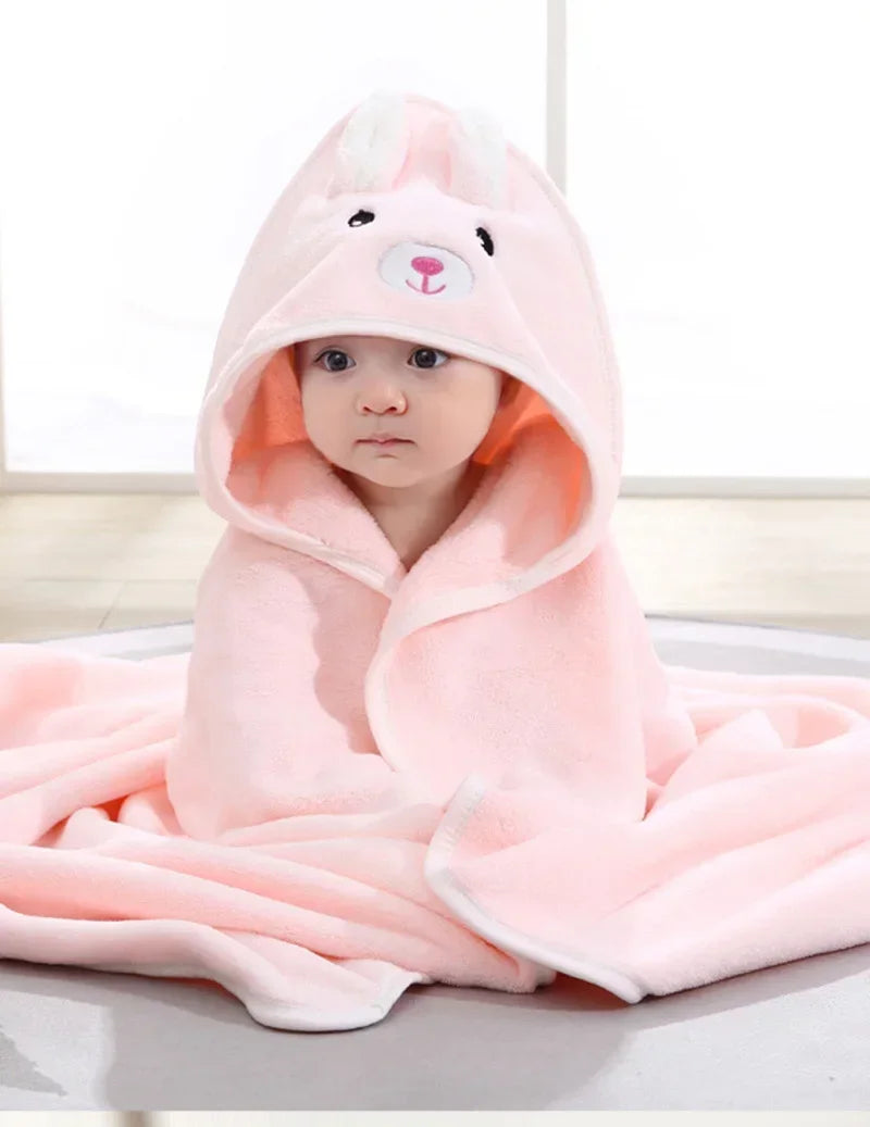 Cartoon Animal Baby Bath Towels Soft Newborn Hooded