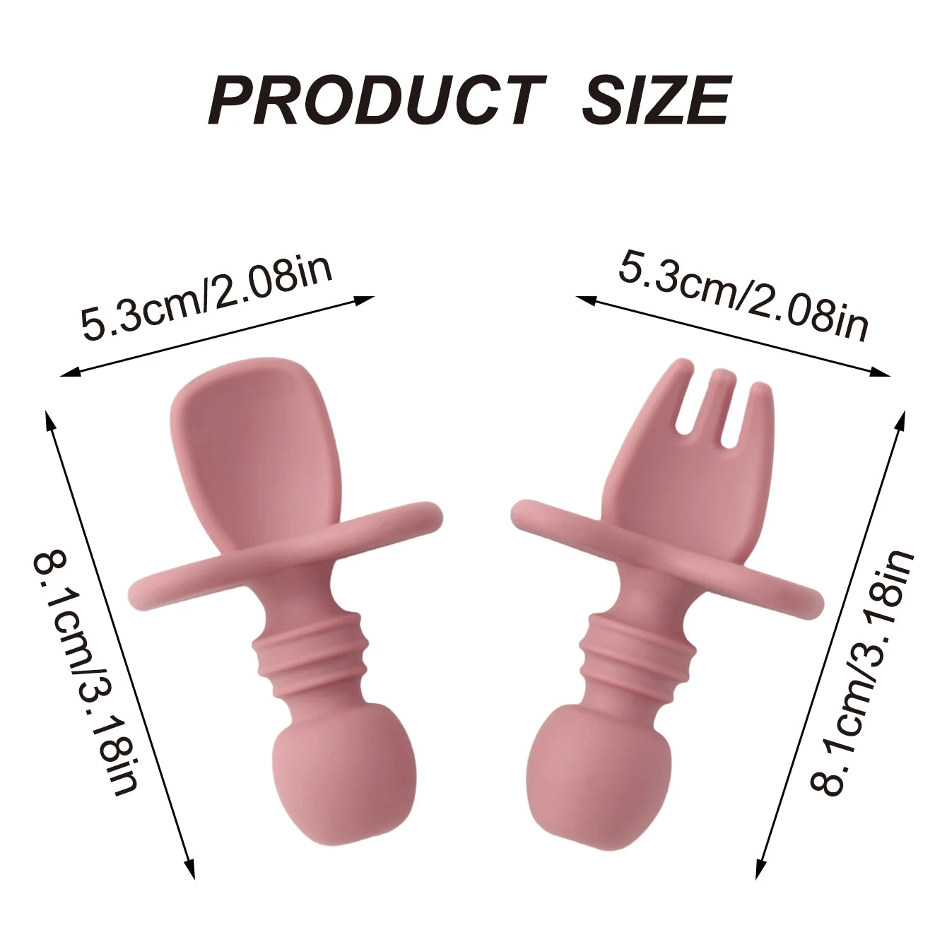 Color Kids 2PCS Silicone Baby Tableware Set Soft Fork - material close-up